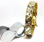 925 sterling silver tri color 7 inch 1mm bracelet ITALY mesh beaded 25.75g