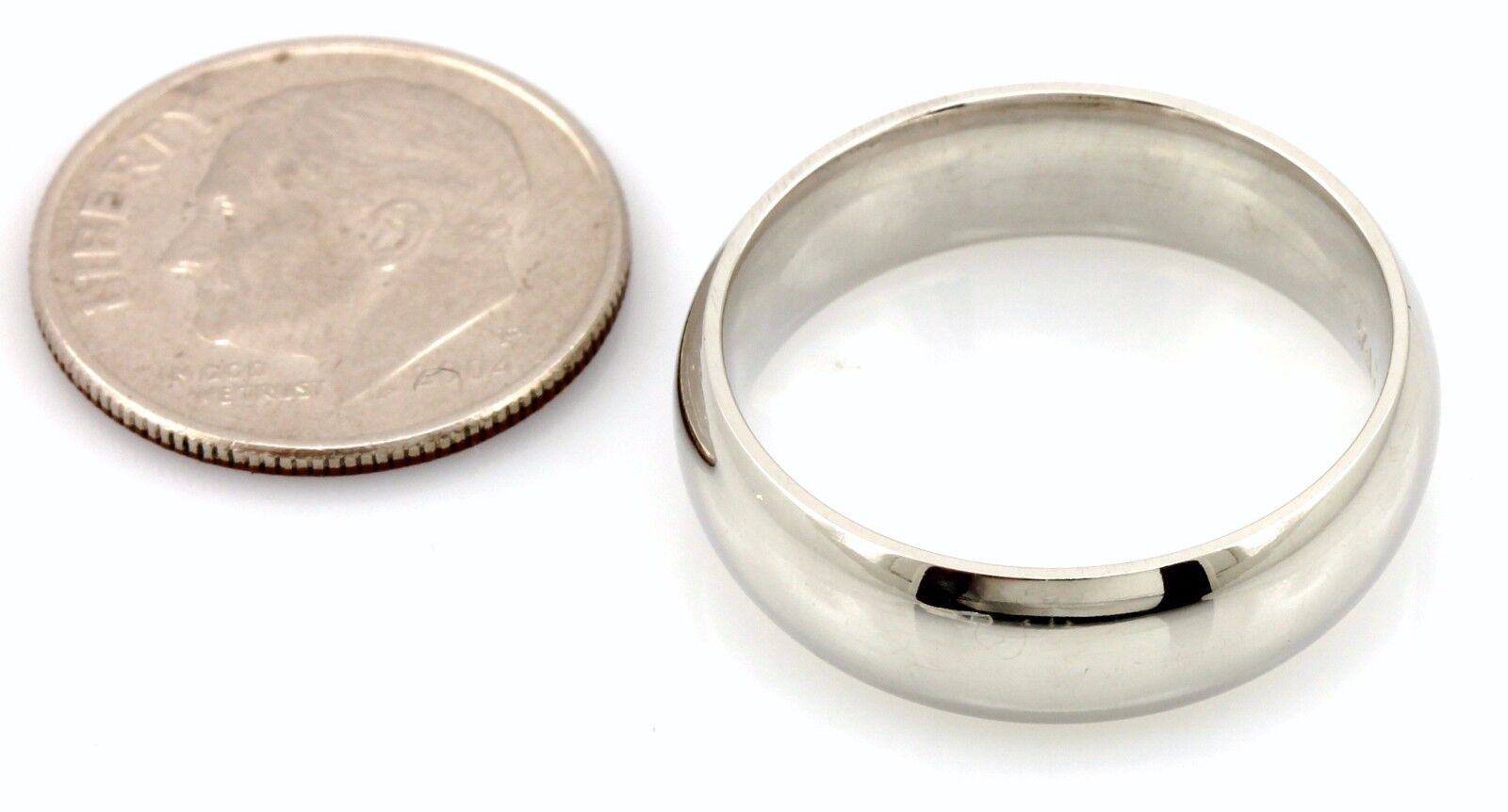 Platinum Men's wedding band 6mm size 8 comfort fit 11.86g domed polish ring NEW