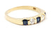 14k yellow gold 0.19ctw diamond 0.31ctw blue sapphire ring band size 5.5 2.37g