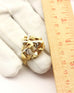 ITALY 18k yellow gold diamond engraved statement ring size 6.5 13.31g vintage