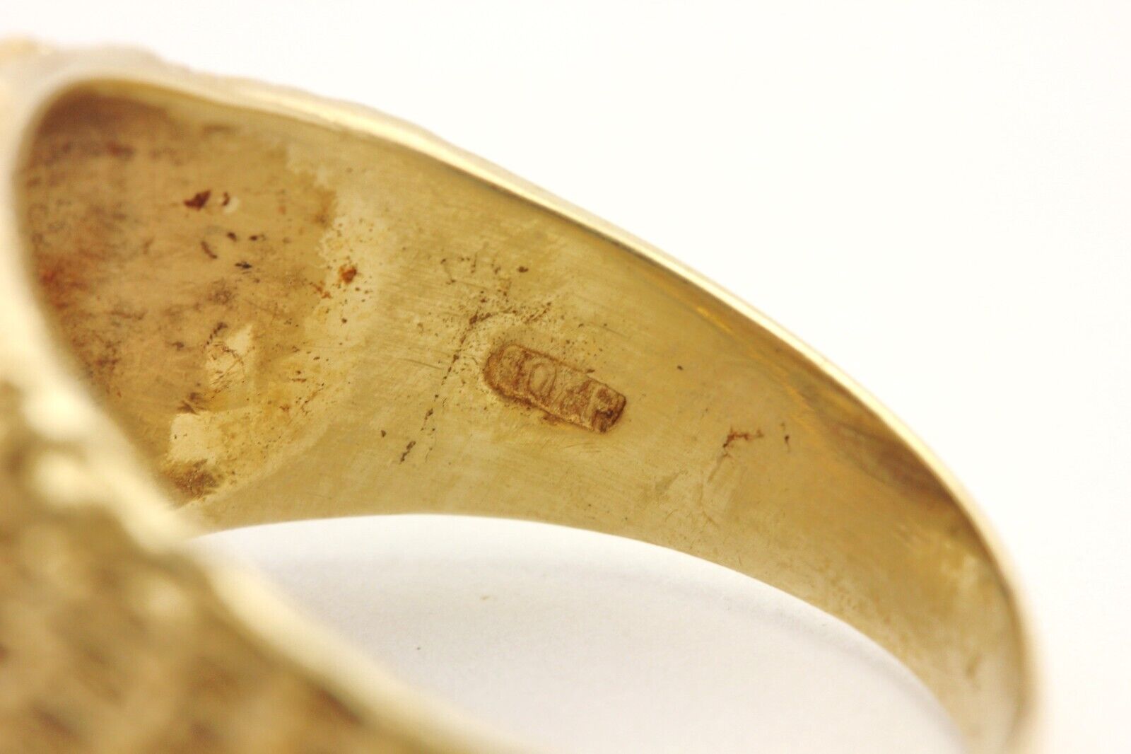 10k yellow gold owl ring band size 10 7.00g 0.22ctw ruby 0.16ctw diamond vintage