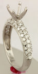 14k white gold 1ct 6.5mm round engagement ring semimount .65ctw diamond band