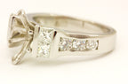 FINER J Platinum diamond semimount engagement ring size 6 9.9g estate