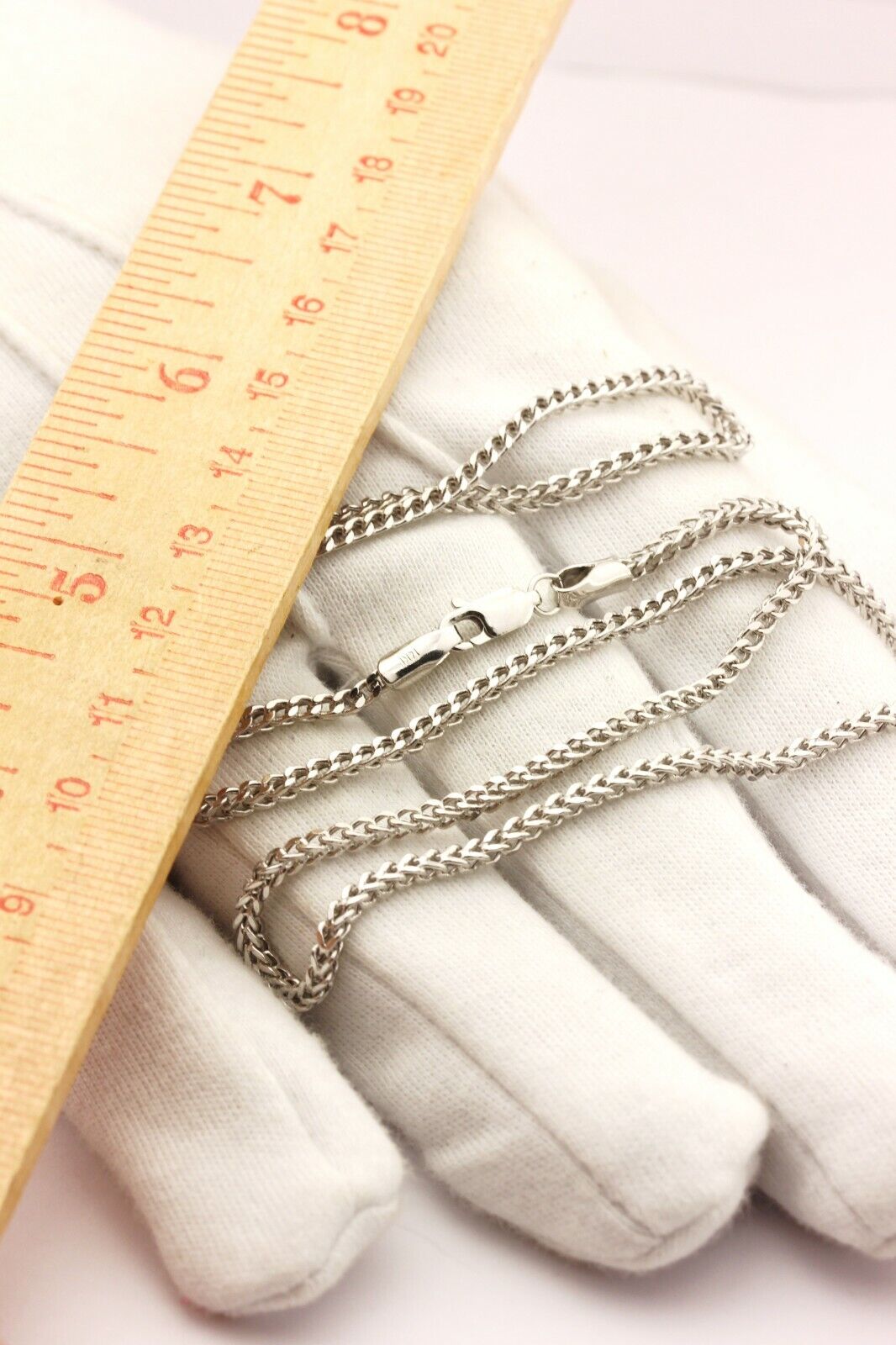 14k white gold hollow Franco chain necklace lobster 20 inch 2mm 6.26g new