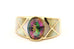 14k yellow gold 3ct mystic topaz mother of pearl love heart ring size 8 6.72g