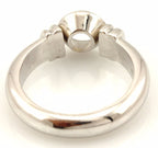 14k white gold 6mm 0.80ct round bezel solitaire engagement ring setting NEW