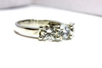 925 sterling silver 3 stone 6mm CZ ring CHINA estate sz 6.25