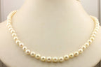 20 inch cultured pearl strand necklace 7-7.5mm round cream 14k white gold clasp