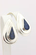 925 sterling silver lapis lazuli earrings drop dangle 1.25 inch 10.3g vintage