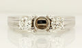 14k white gold 3 stone diamond engagement ring semi mount 0.46ctw sz 8.25 6.98g