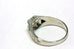 18k white gold man's ring strontium titanate triangle lab sapphires 7.3g size 10