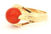 750 18k yellow gold red coral 8.15mm bead ring size 7 engraved 2.82g vintage