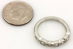 Platinum 0.25ctw princess round diamond milgrain wedding band size 5.5 ring NEW