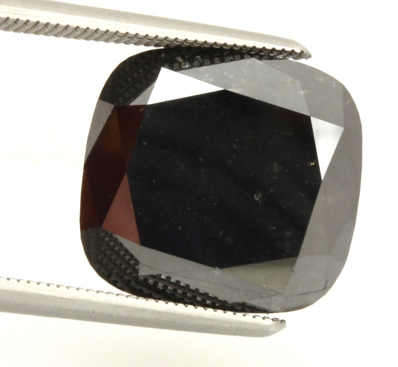 12.90 carat black treated diamond cushion cut 13.58 x 12.71 x 7.22 mm NEW