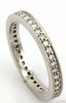 Platinum 0.37ctw round diamond eternity wedding band milgrain ring size 5.75 NEW