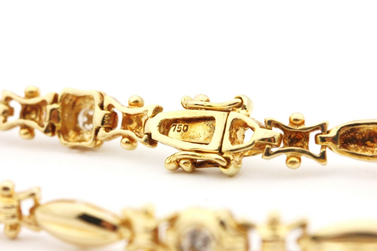 18k yellow gold 0.56ctw round diamond bracelet 7 inch 5mm 10.30g vintage estate