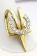 14k yellow gold 0.36ctw diamond slide pendant horseshoe 1.25 inch 5.30g vintage