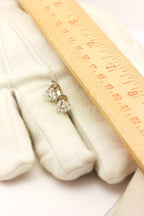 14k white gold 2.00ctw 6.4mm round diamond lab-created stud earrings IGI D VS1