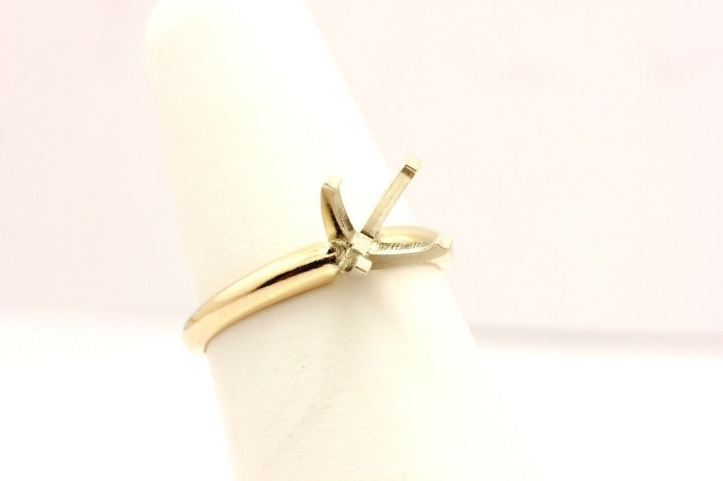 14k yellow gold 7mm round engagement ring solitaire setting 2.35g size 6.5 2.5mm