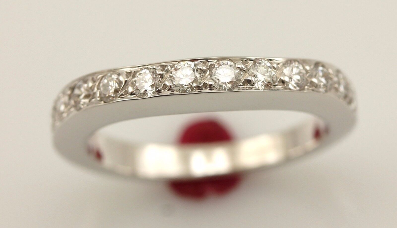 14k white gold 0.41ctw round diamond curved wedding band enhancer size 5.5 NEW