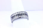 14k white gold black diamond 2.48ctw man's ring size 10.5 band 8.7dwt 9.75mm new