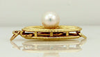 14k yellow gold 13x5mm marquise filigree fish hook 4mm pearl clasp new 0.65g