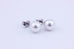 14k white gold 7.30-7.40mm round white pearl stud earrings