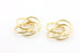 14k yellow gold large love knot swirl earrings jackets 24mm estate 3.1g