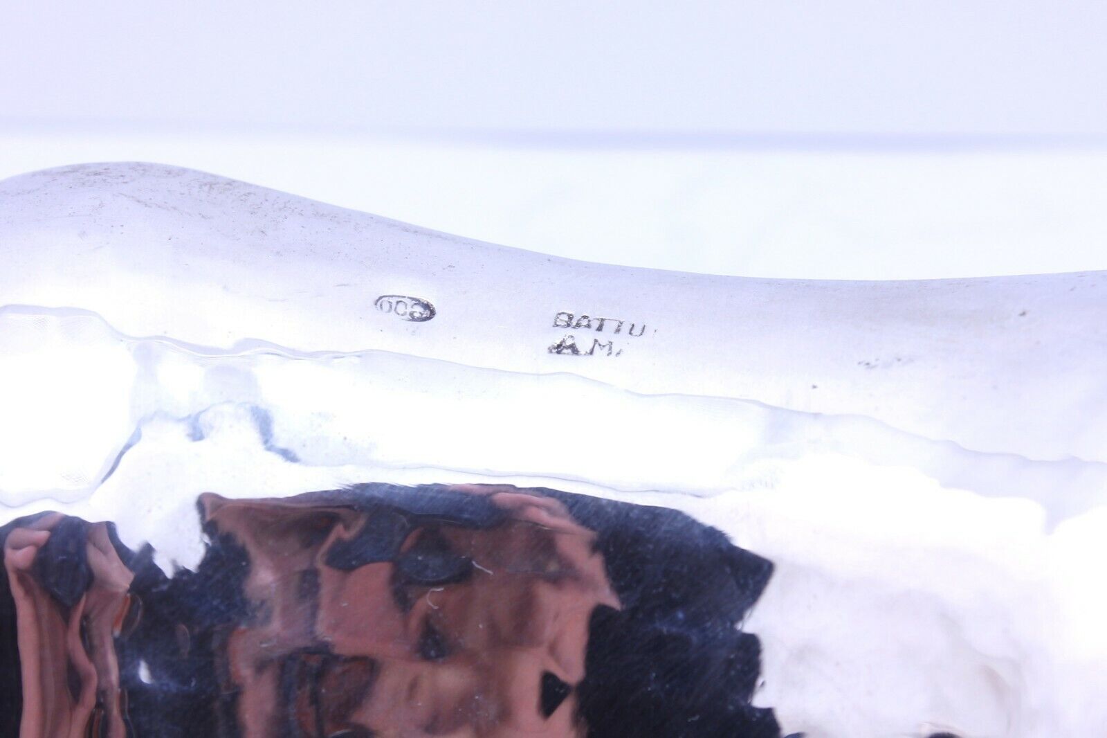 Battuto A Mano 800 silver hammered dish bowl hallmark Italy estate vintage 271g