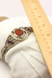 800 silver bracelet carnelian intaglio rhodolite garnet beads 7.25 inch 22.8g