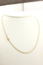 14k rose gold oval d/c rolo cable chain necklace lobster 16 inch 1.5mm 3.50g