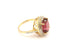 14k yellow gold 7.36ct oval pink tourmaline double halo diamond ring sz 6.5 NEW