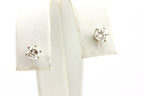 14k white gold 0.46ctw round 4mm diamond stud earrings J I1 0.71g six prong
