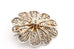 925 sterling silver filigree flower circle pin brooch Israel vintage estate 4.2g