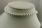 14k white gold 16 inch round white cultured pearl 7-7.5mm strand necklace NEW