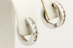 14k white gold 0.28ctw round natural diamond huggie earrings snap closure 4.12g
