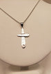 Barse Sterling Silver - Hammered Cross Pendant 18" Cable Chain Necklace - 2.44g