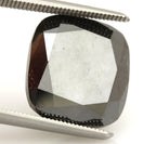 12.90 carat black treated diamond cushion cut 13.58 x 12.71 x 7.22 mm NEW