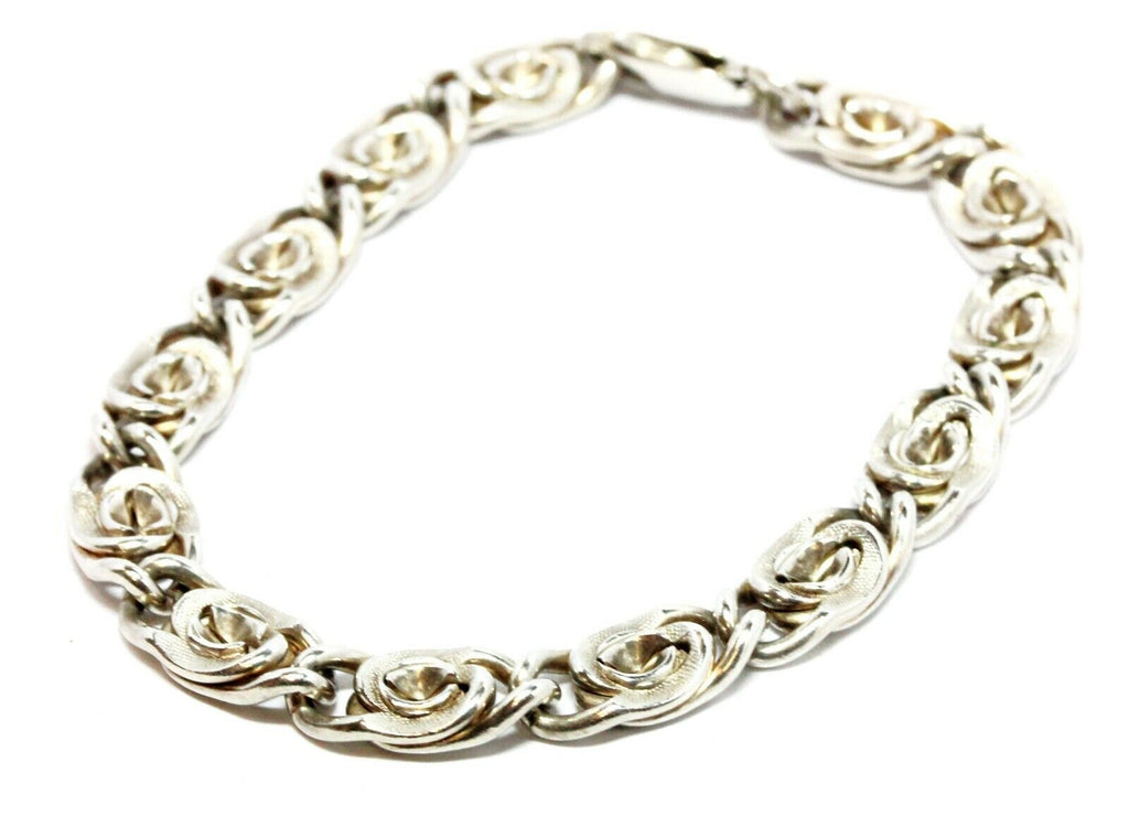 925 sterling silver 8 inch 8mm florentine rosette chain bracelet lobster 23.81g
