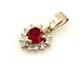 lab created heart shape red ruby 10k yellow gold pendant 14k bail estate vintage