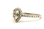 platinum 4.53g engagement ring semi mount 7x5mm pear center 0.35ctw accents halo