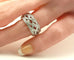 18k white gold 1.20ctw round diamond infinity wedding ring sz 6.5 wide band NEW