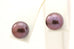 925 sterling silver 9.5mm button stud pearl earrings purple 2.28g vintage estate
