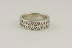 sterling silver women's wedding band alternating triangles 5.8g 6mm size 5.5