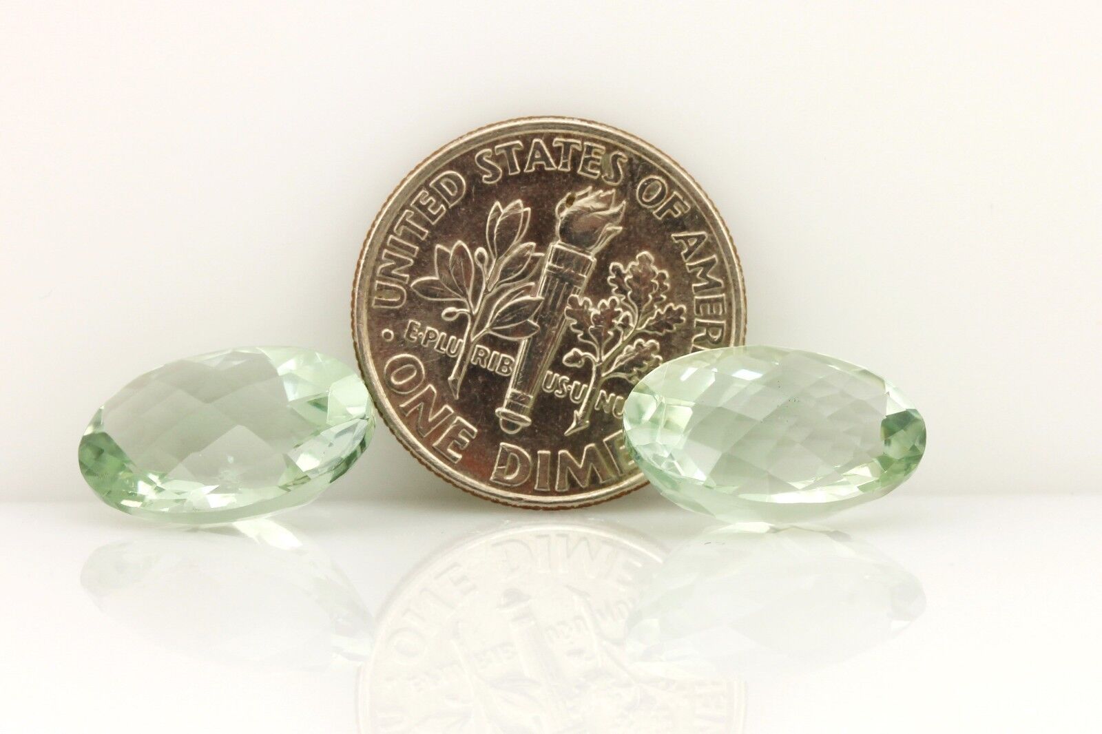 14x10mm oval green amethyst 10.54ctw matched pair (2pcs) loose gemstones new