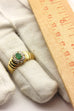 14k yellow gold green 0.30ct emerald CZ halo ring size 9.5 3.66g vintage estate