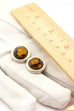 sterling silver amber stud earrings 0.75 inch 7.78g vintage estate round