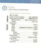 14k white gold 20mm drop halo pendant GIA emerald cut diamond ESTATE 1.15ctw