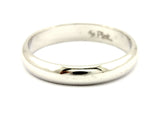 Platinum 3mm low dome high polish wedding band ring size 4.5 NEW 3.37 grams