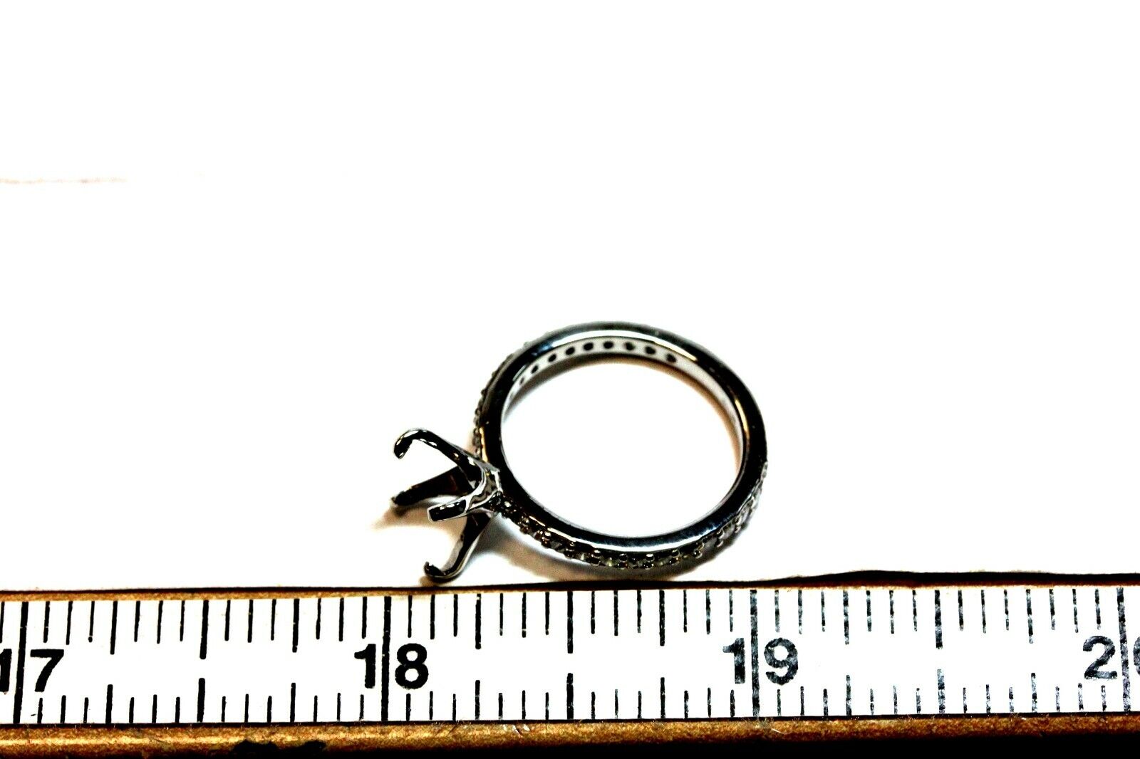 platinum engagement ring semimount 0.54ctw round diamond size 6.5 estate 4.83g